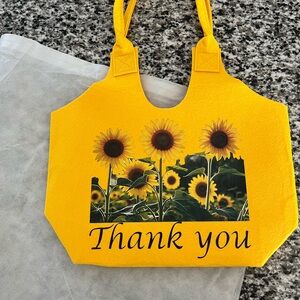 Yellow Sunflower “Thank you” Tote Bag